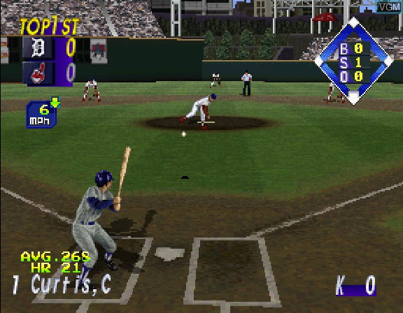 In-game screen of the game World Series Baseball II on Sega Saturn