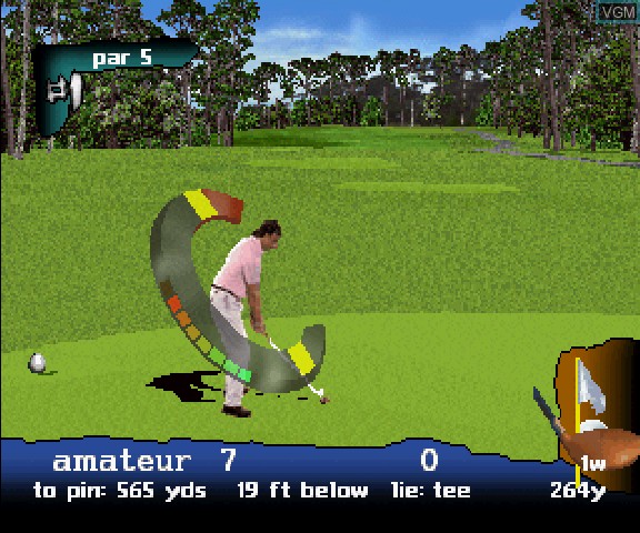 In-game screen of the game PGA Tour 97 on Sega Saturn