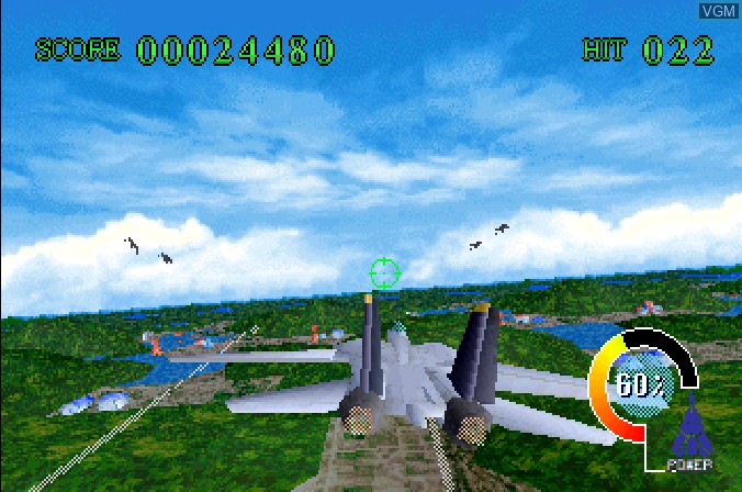 In-game screen of the game Sky Target on Sega Saturn