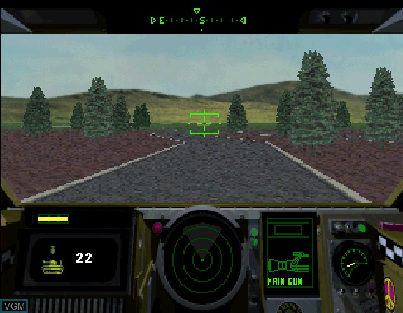 In-game screen of the game Shellshock on Sega Saturn