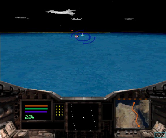 In-game screen of the game Shockwave Assault on Sega Saturn