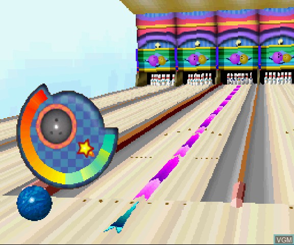 In-game screen of the game Star Bowling Vol. 2, The on Sega Saturn