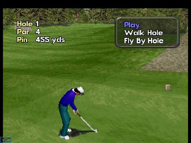 In-game screen of the game Actua Golf on Sega Saturn