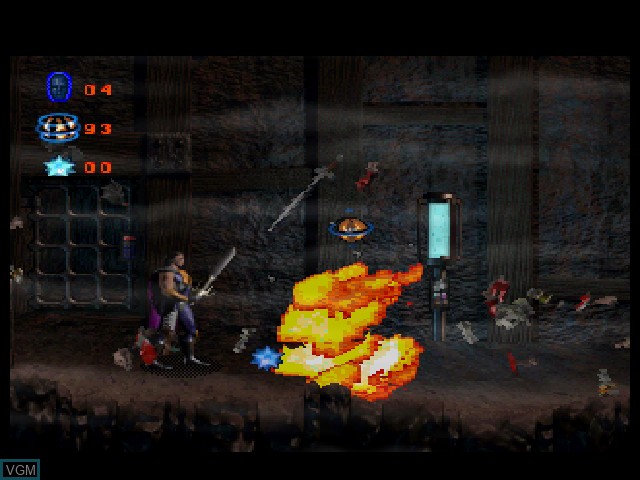 In-game screen of the game Skeleton Warriors on Sega Saturn