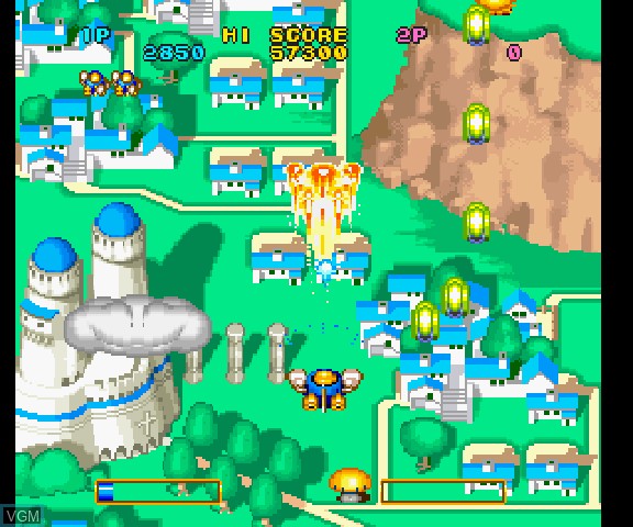 In-game screen of the game Detana Twinbee Yahoo! Deluxe Pack on Sega Saturn
