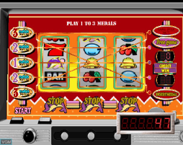 In-game screen of the game Big Ichigeki! Pachi-Slot Daikouryaku - Universal Museum on Sega Saturn