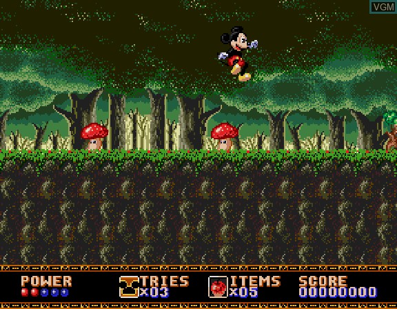 In-game screen of the game Sega Ages - I Love Mickey Mouse - Fushigi no Oshiro Daibouken / I Love Donald Duck - Georgia Ou no Hihou on Sega Saturn
