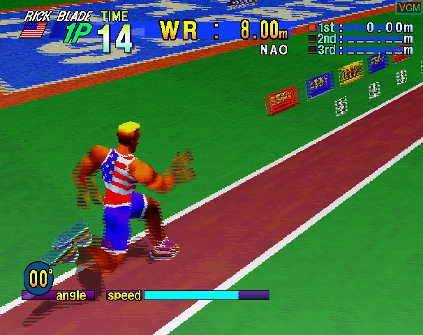 In-game screen of the game DecAthlete on Sega Saturn