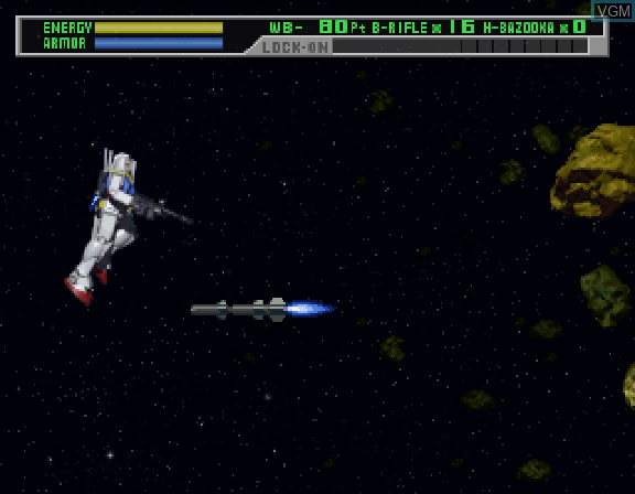 In-game screen of the game Kidou Senshi Gundam on Sega Saturn
