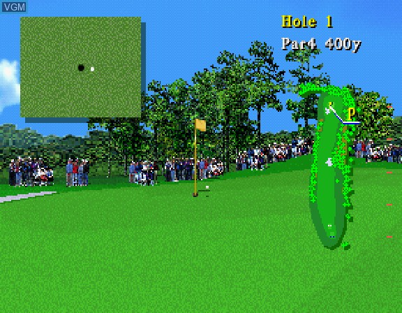 In-game screen of the game Masters - Harukanaru Augusta 3 on Sega Saturn