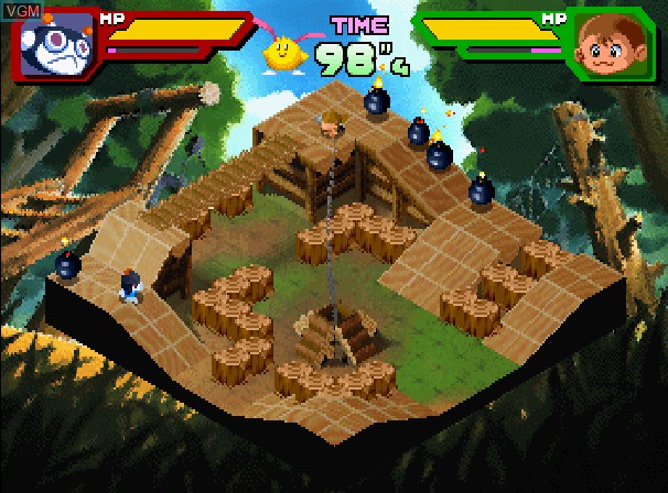In-game screen of the game Saturn Bomberman Fight!! on Sega Saturn