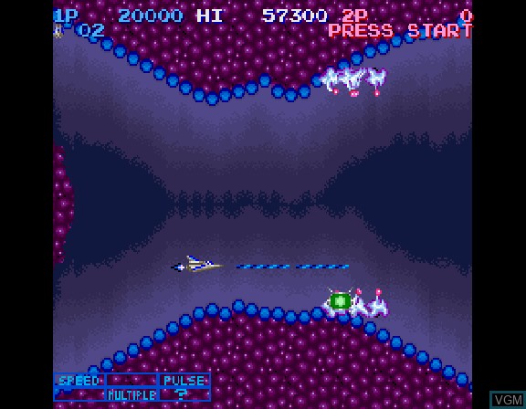 In-game screen of the game Salamander Deluxe Pack Plus on Sega Saturn