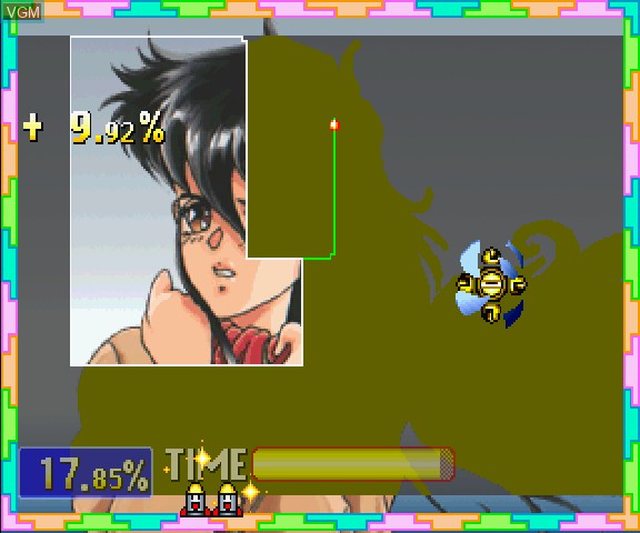 In-game screen of the game Gals Panic SS on Sega Saturn