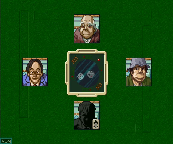 In-game screen of the game Ide Yosuke Meijin no Shin Jissen Mahjong on Sega Saturn
