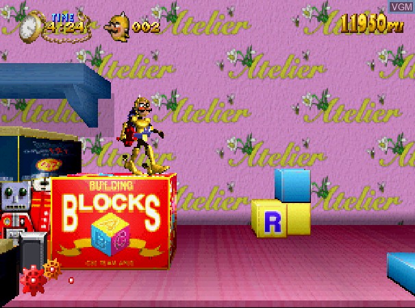 In-game screen of the game Clockwork Knight - Pepperouchau no Fukubukuro on Sega Saturn