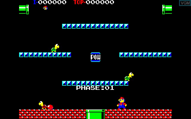 In-game screen of the game Punch Ball Mario Bros. on Sharp MZ-1500