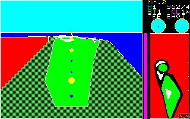 In-game screen of the game 3D Golf Simulation on Sharp MZ-1500