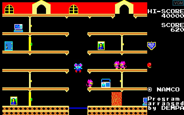 In-game screen of the game Mappy on Sharp MZ-2500