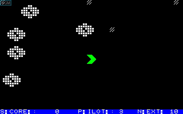 In-game screen of the game Time Pilot on Sharp MZ-700