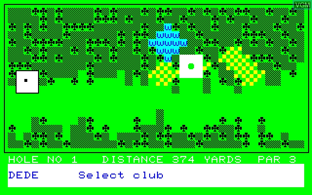 In-game screen of the game Club Golf on Sharp MZ-700