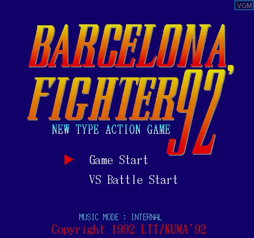 Title screen of the game Barcelona Fighter 92 on Sharp X68000