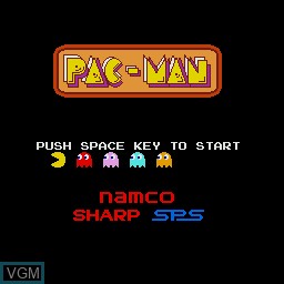 Title screen of the game Pac-Man on Sharp X68000