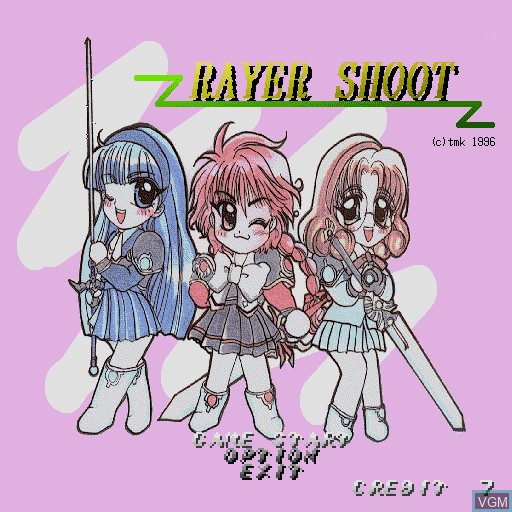 Title screen of the game Rayer Shoot on Sharp X68000