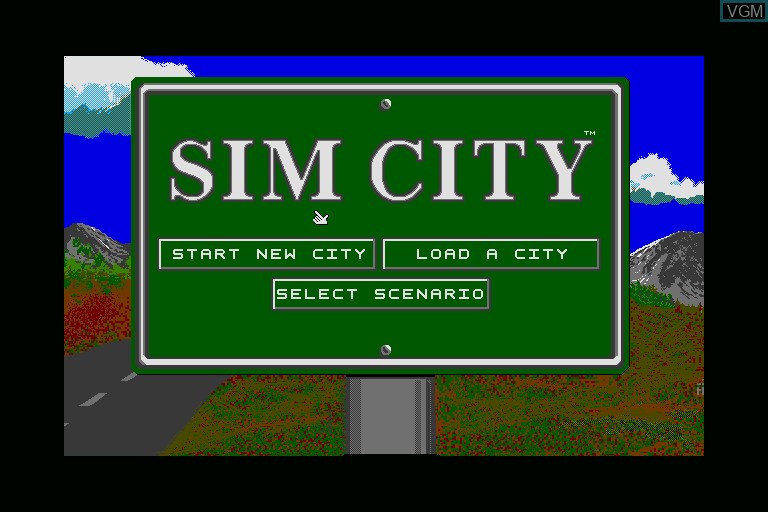 Title screen of the game Sim City on Sharp X68000