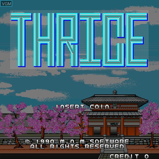 Title screen of the game Thrice on Sharp X68000