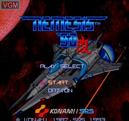 Menu screen of the game Nemesis '90 on Sharp X68000
