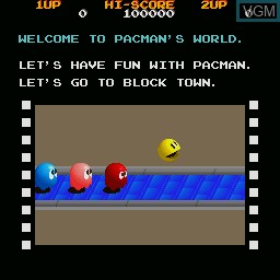 Menu screen of the game Pac-Mania on Sharp X68000