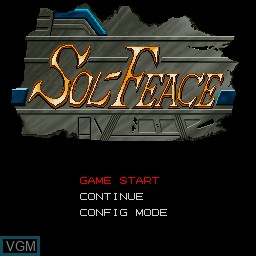 Menu screen of the game Sol-Feace on Sharp X68000