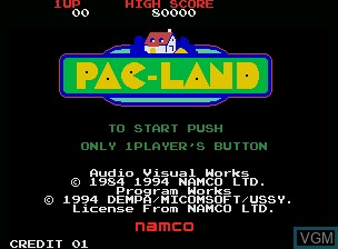 Menu screen of the game Video Game Anthology Vol. 11 - Pac-Land on Sharp X68000