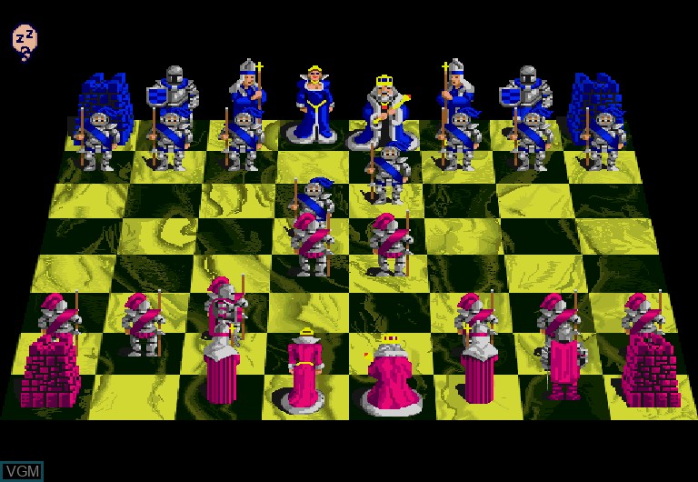 In-game screen of the game Battle Chess on Sharp X68000