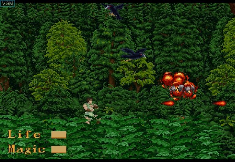 In-game screen of the game Blade of the Great Elements on Sharp X68000