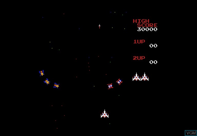 In-game screen of the game Galaga on Sharp X68000