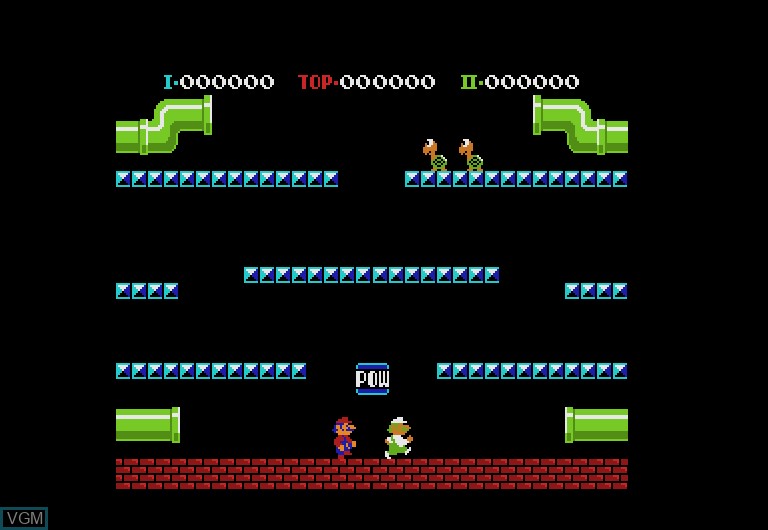 In-game screen of the game Mario Bros. on Sharp X68000