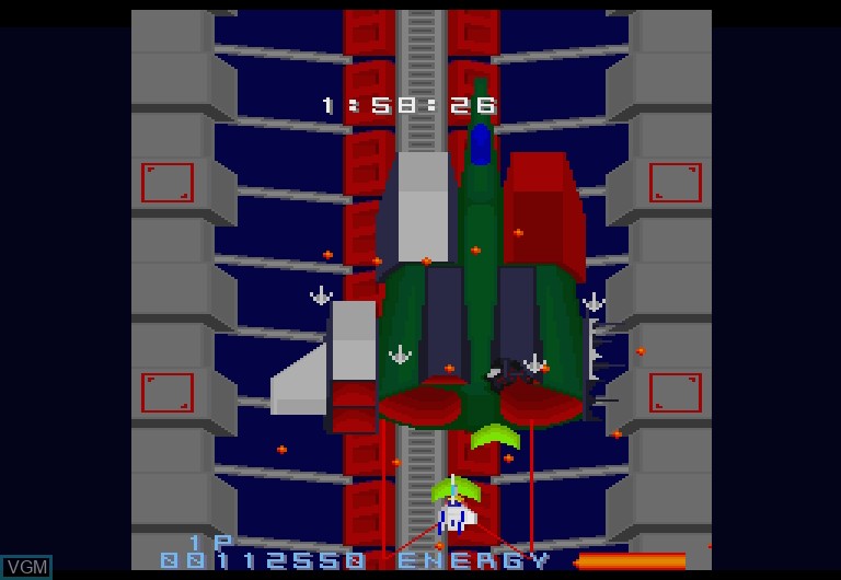 In-game screen of the game Prototype Fighter Assault Buster on Sharp X68000