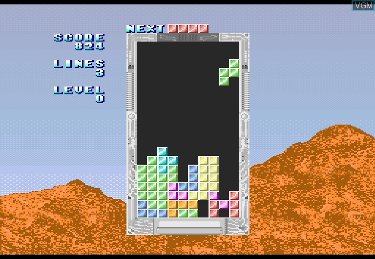 In-game screen of the game Sarumune of Tetris, The on Sharp X68000