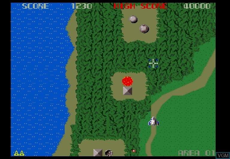 In-game screen of the game Super Xevious on Sharp X68000