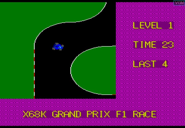 In-game screen of the game X68K Grand Prix F1 Race on Sharp X68000