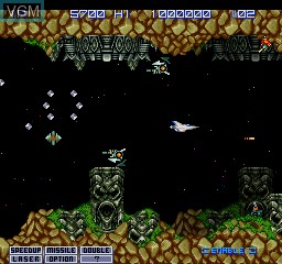In-game screen of the game Nemesis '90 on Sharp X68000