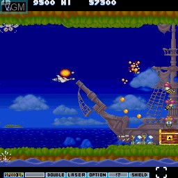In-game screen of the game Parodius on Sharp X68000