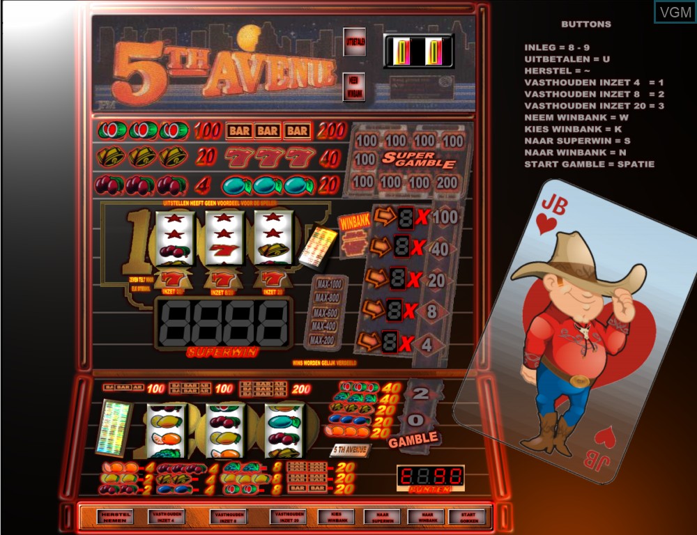 In-game screen of the game 5th Avenue on Slot machines