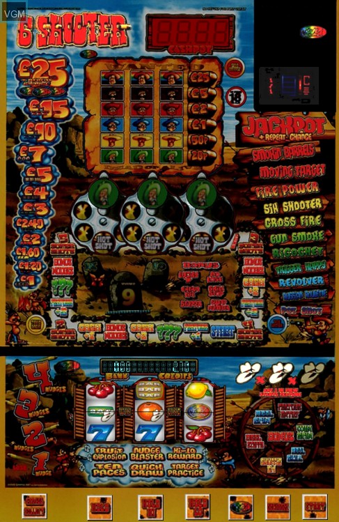In-game screen of the game 6 Shooter on Slot machines