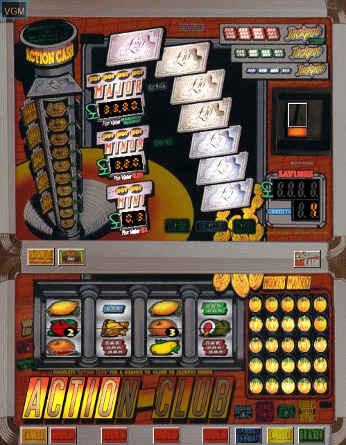 In-game screen of the game Action Club on Slot machines