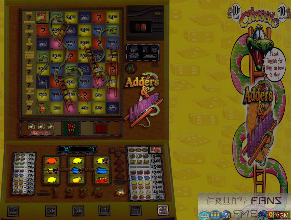 In-game screen of the game Adders & Ladders on Slot machines