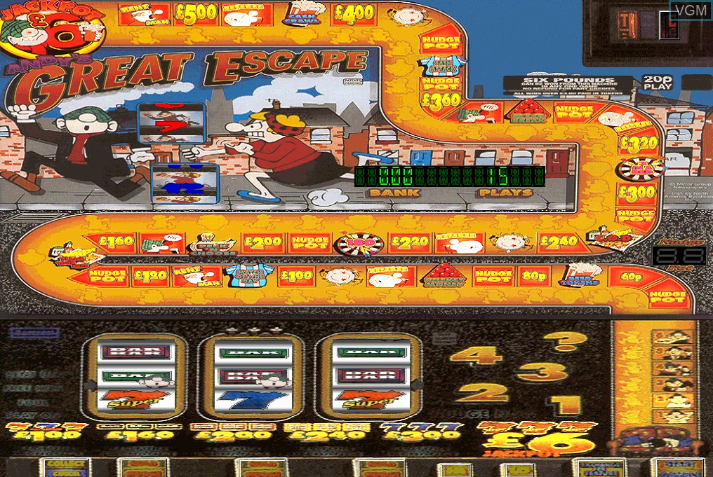 In-game screen of the game Andy's Great Escape on Slot machines
