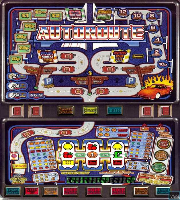 In-game screen of the game Autoroute on Slot machines