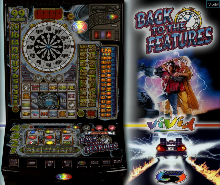 In-game screen of the game Back To The Features on Slot machines